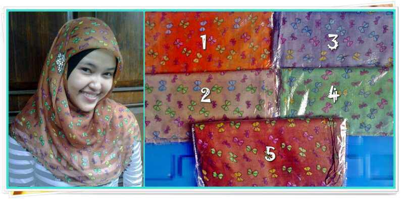 KERUDUNG SEGIEMPAT PITA WARNA