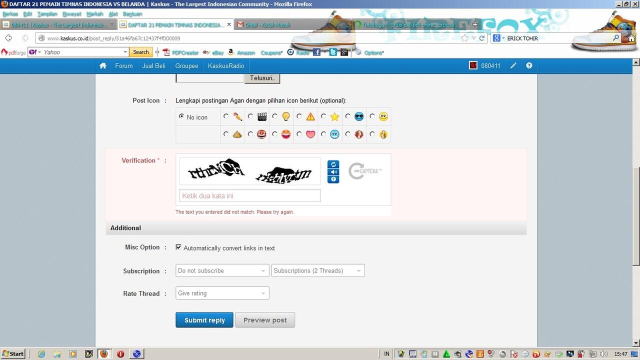 Skrg Re-Captcha Kaskus Susah untuk di baca