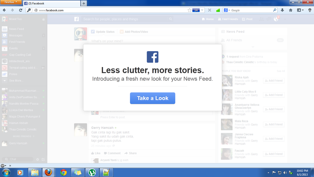 &#91;HOT&#93; Tampilan Terbaru dari Facebook 1 Juni 2013 - Layout Baru dari FB