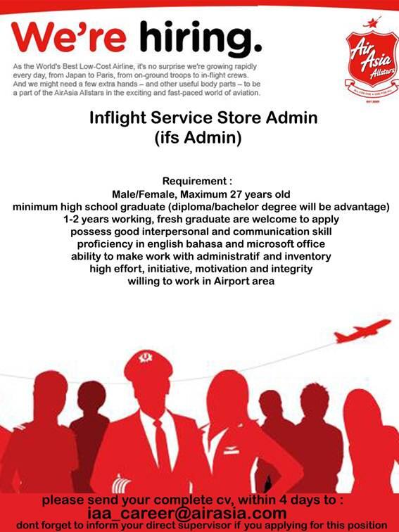IFS Store Admin Vacancy for Cengkareng (IFS ADMIN) Airasia