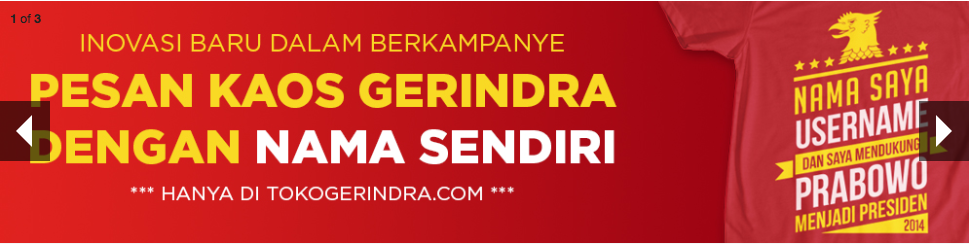Kaos perjuangan GERINDRA TokoGerindra.com