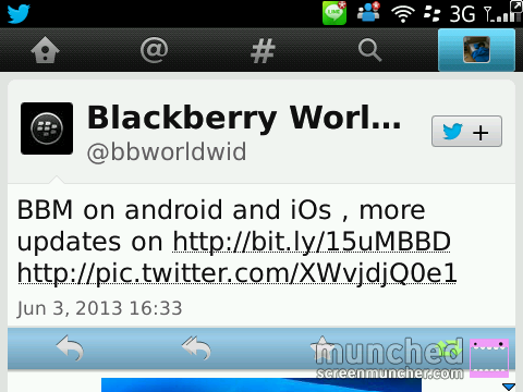 BBM Officially Available on Iphone and Android