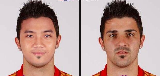 Hasil Karya Sotosop ane gan . Jangan Ngakak !! David Villa vs Me :D