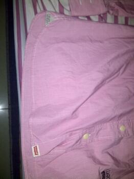 Kemeja Levis Strauss Original Slim Fit Warna Pink Tangan Panjang Baru