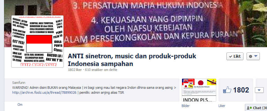 Kurangajar gan, ada fanpage hina Indonesia habis-habisan di Facebook