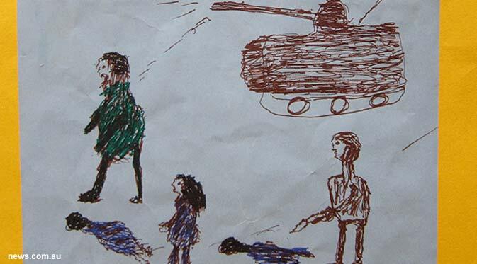 Mengerikan... `Horor` Perang dalam Gambar Karya Anak-anak Suriah