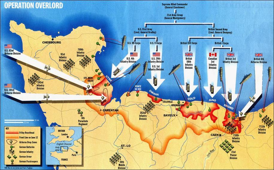 Sejarah: 6 Juni 1944: Operasi OverLord: D-Day: Sekutu menyerbu Normandia: Perancis