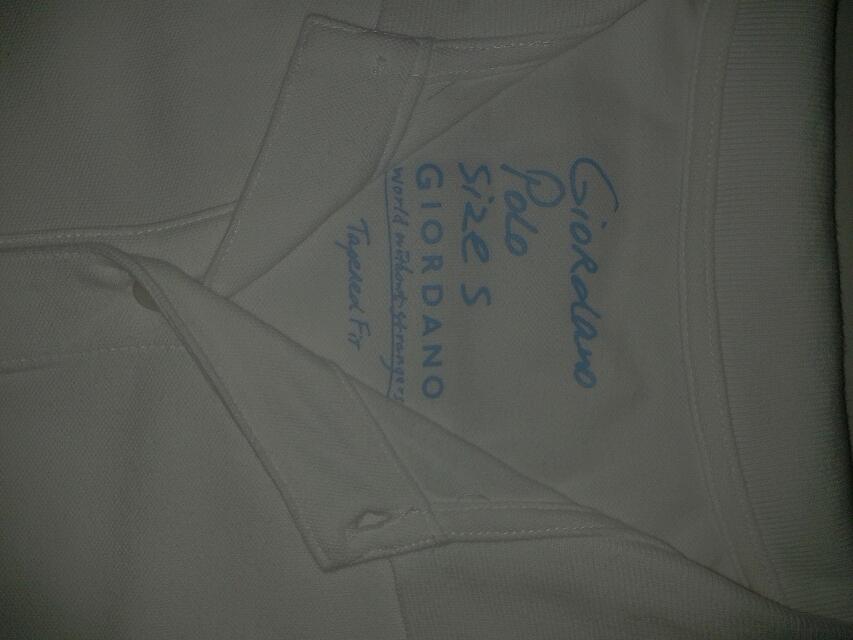 ORIGINAL Giordano POLO SHIRT White-Blue Strip Size S MURAH