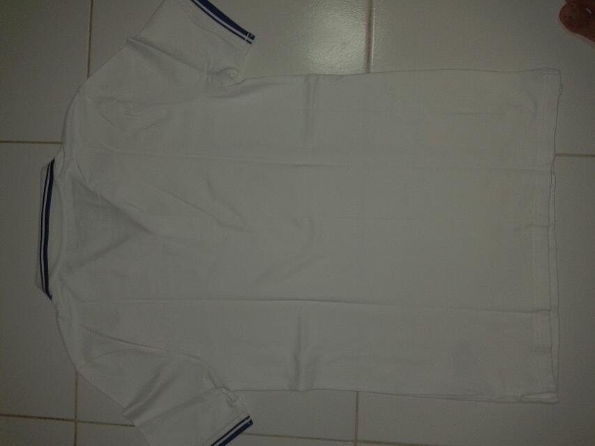 ORIGINAL Giordano POLO SHIRT White-Blue Strip Size S MURAH