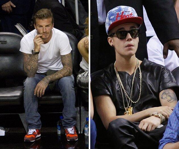 &#91;WOW&#93; Beda Beckham dan Bieber Saat Tonton Basket