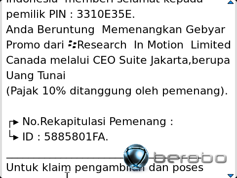 MODUS PENIPUAN BARU DAN CANGGIH VIA BLACKBERRY