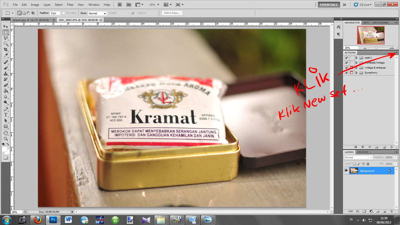 Yang belum paham bikin action di photoshop masuk sini gan.... !