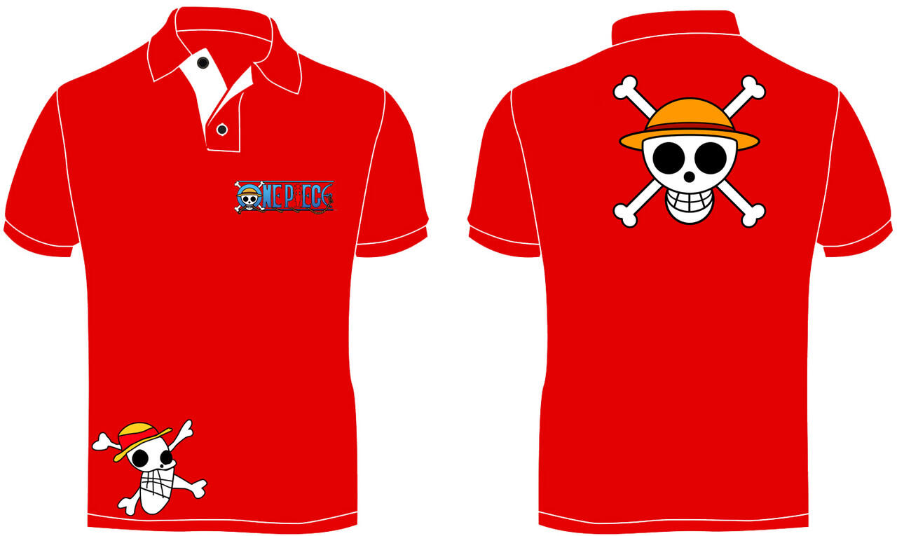 kaos/tshirt polo logo anime,one piece,naruto,kamen rider,kaos distro (aink shop)