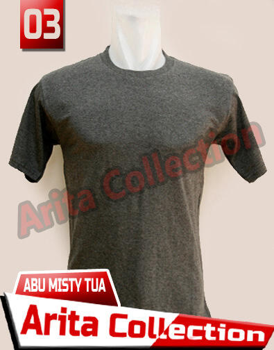 Kaos Polos Distro Bandung Murah Warna Abu Misty Tua