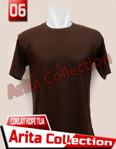 Kaos Polos Distro Bandung Murah Warna Coklat Kopi Tua