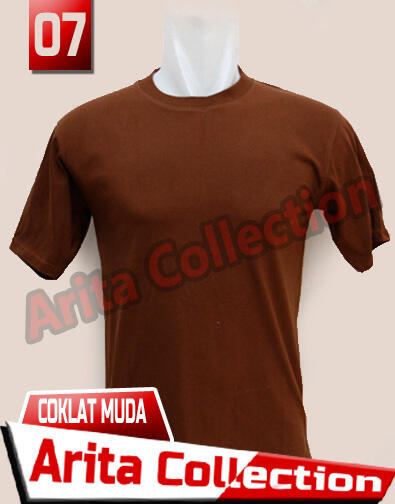 Kaos Polos Distro Bandung Murah Warna Coklat Muda