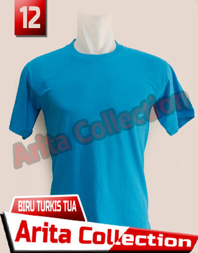 Kaos Polos Distro Bandung Murah Warna Biru Turkis Tua