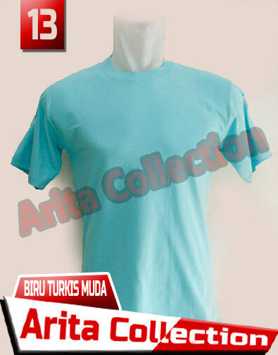 Kaos Polos Distro Bandung Murah Warna Biru Turkis Muda