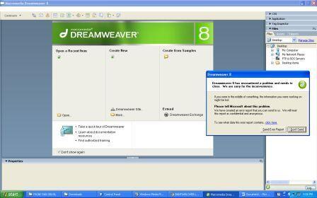 cari info ( dreamweaver trouble terus setelah di instal)