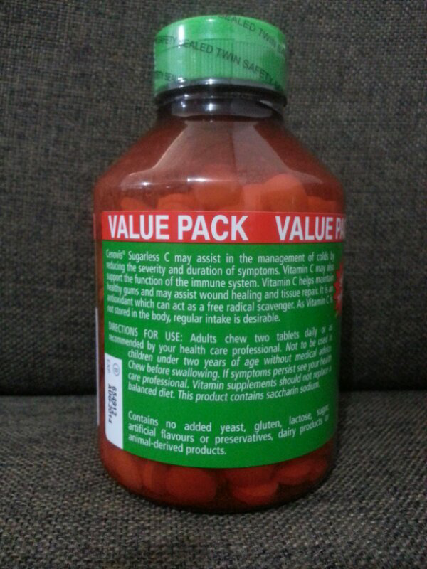 Vitamin: Sugarless C 500mg 300 chrwable tablets