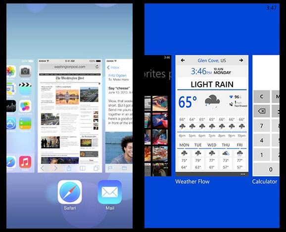 ios 7 sekilas seperti windows phone