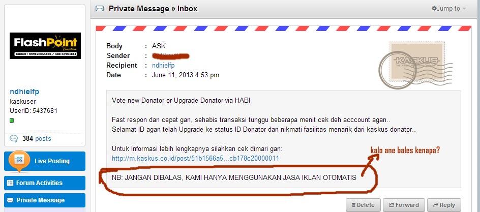 kalo ane bales kenapa???