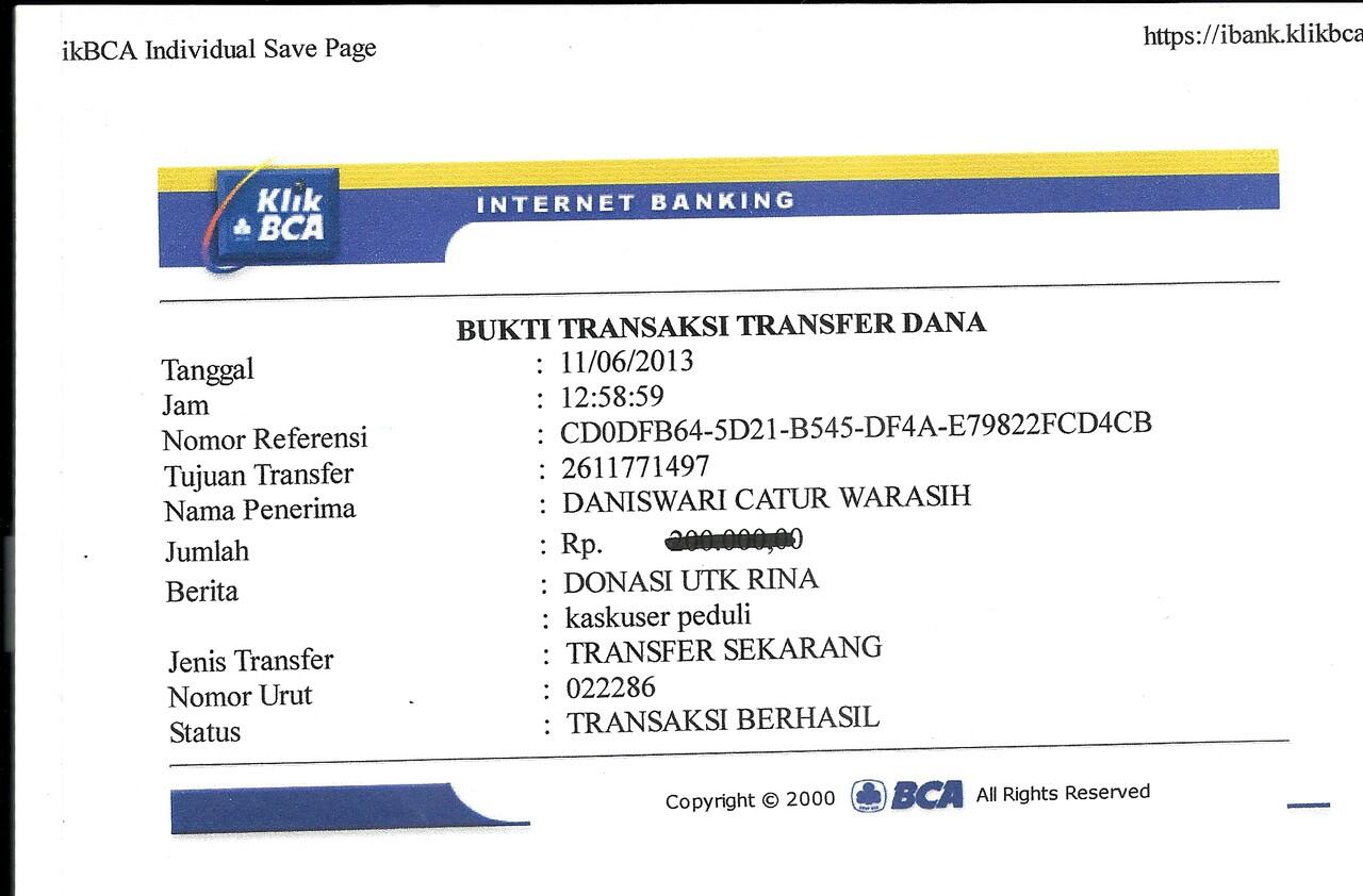 (KASKUS PEDULI) #PrayForRina, Pegawai Bank yang jadi korban Tabrak Lari, Sedih gan