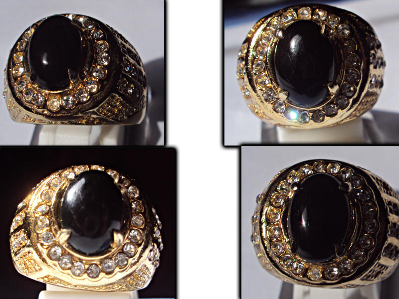 Cincin Batu Mulia dan Permata Black Opal 7.3