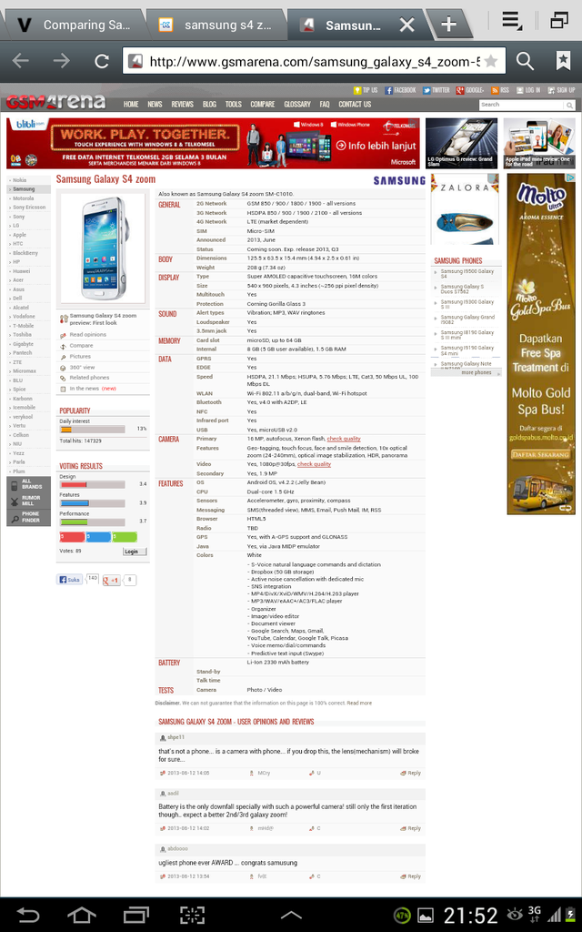 samsung s4 zoom siap