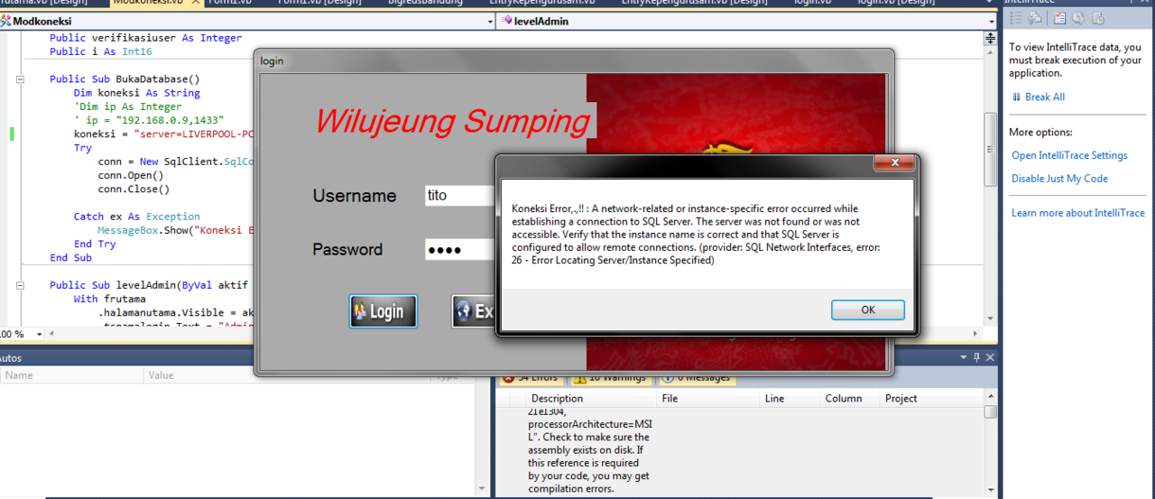 &#91;ASK&#93; Error Konek Database Vb.Net ke SQL Server