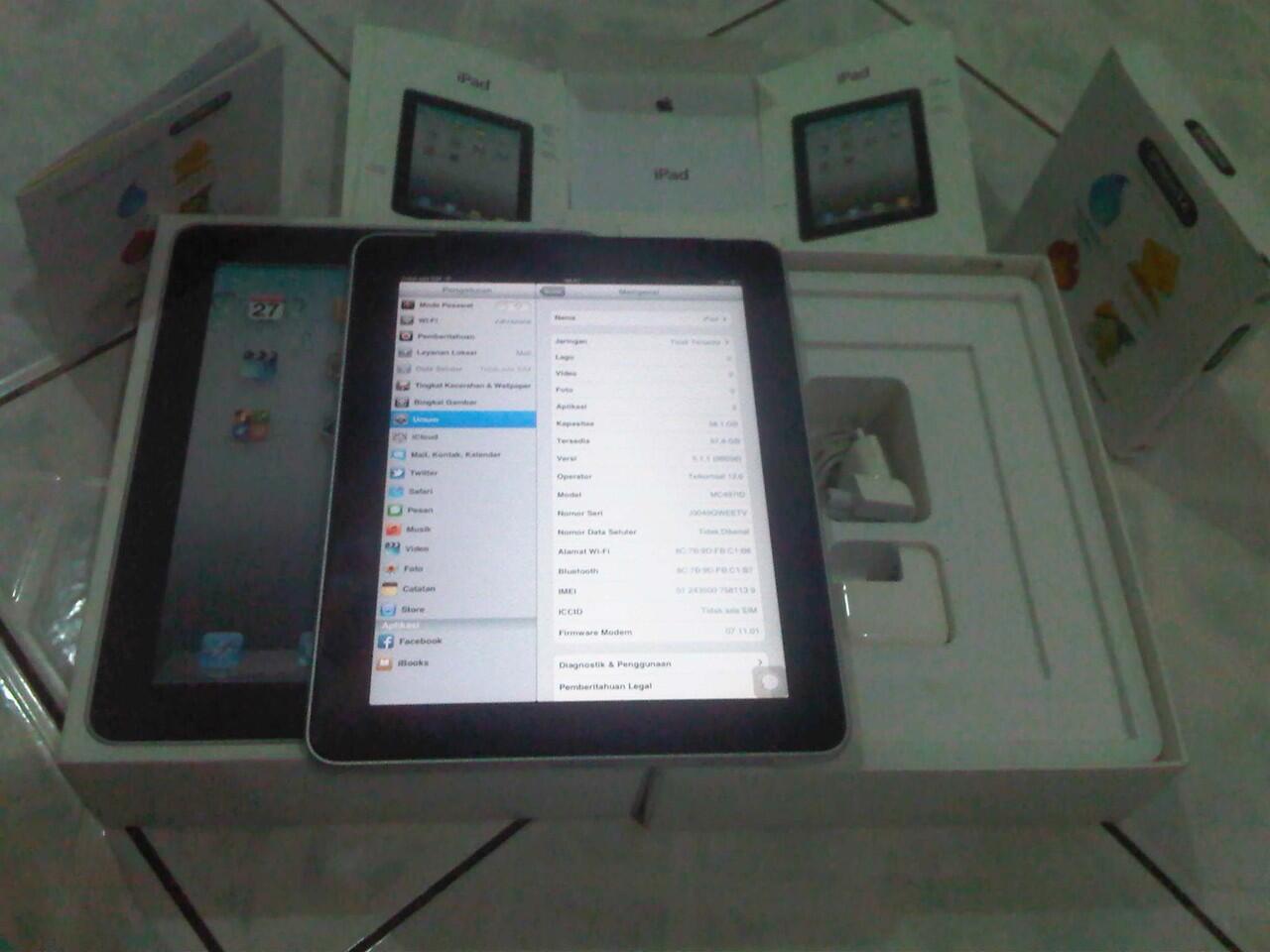 ipad 1 64GB wifi + 3G Fullset Original, Mulusss, murah. Bandung.