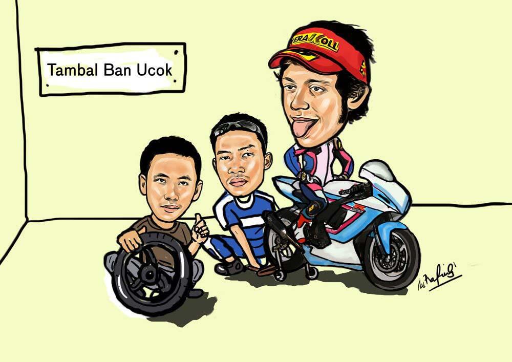 Beberapa Bintang MotoGp Versi Karikatur Sedikit Narcis gan