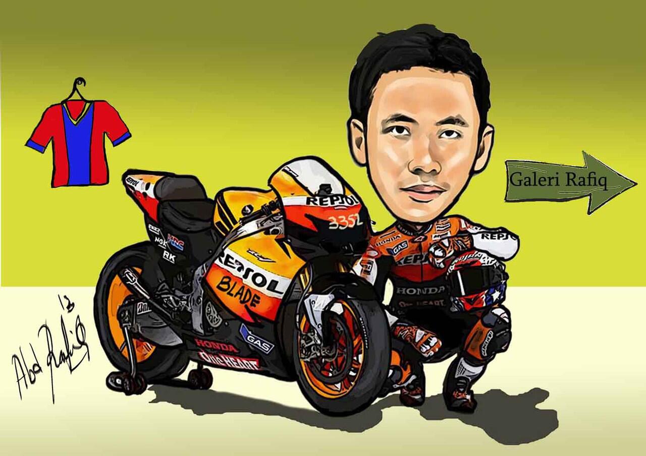 Beberapa Bintang MotoGp Versi Karikatur Sedikit Narcis gan