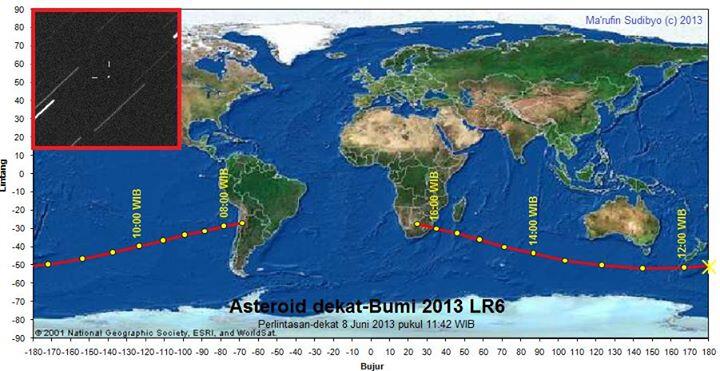 LAGI-LAGI ASTEROID 2013 LR6 MELINTAS DEKAT BUMI