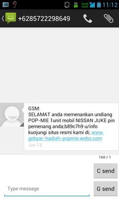 Kumpulan SMS penipuan