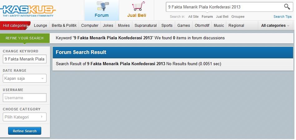 9 fakta jelang Piala Konfederasi 2013