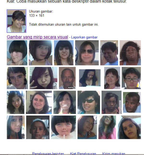 mencari foto yang mirip di google image (tidak sesuai diharapkan)