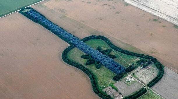 Mengenang Istri, Petani Argentina Buat Taman Berbentuk Gitar