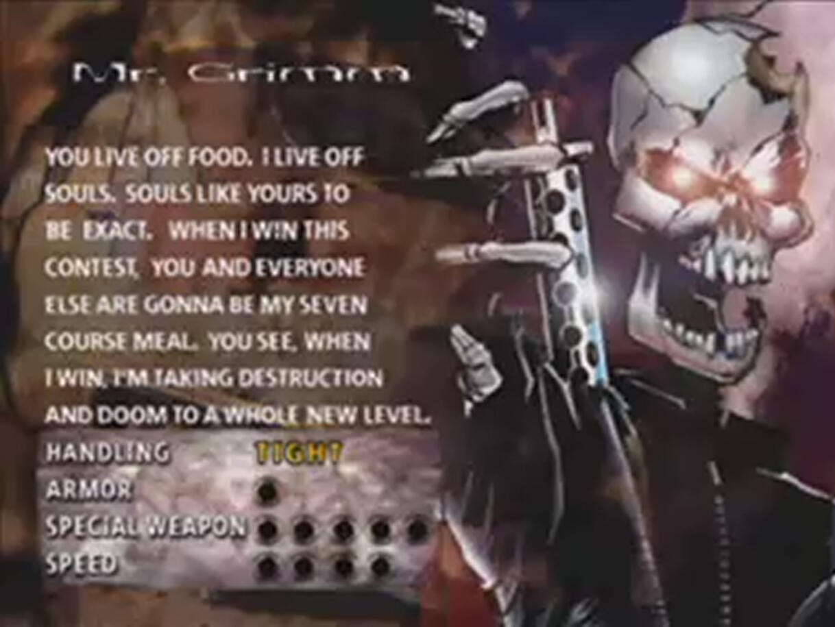 Mantan pengendara ente di twisted metal 2
