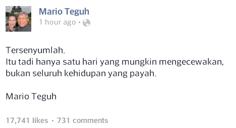 KALIMAT INSPIRATIF DARI MARIO TEGUH