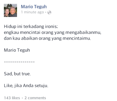 KALIMAT INSPIRATIF DARI MARIO TEGUH
