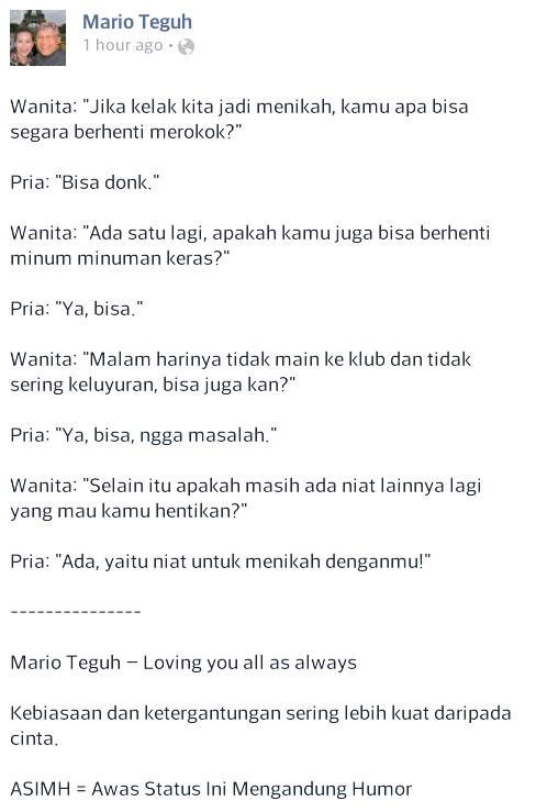 KALIMAT INSPIRATIF DARI MARIO TEGUH