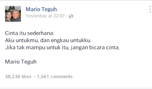 KALIMAT INSPIRATIF DARI MARIO TEGUH