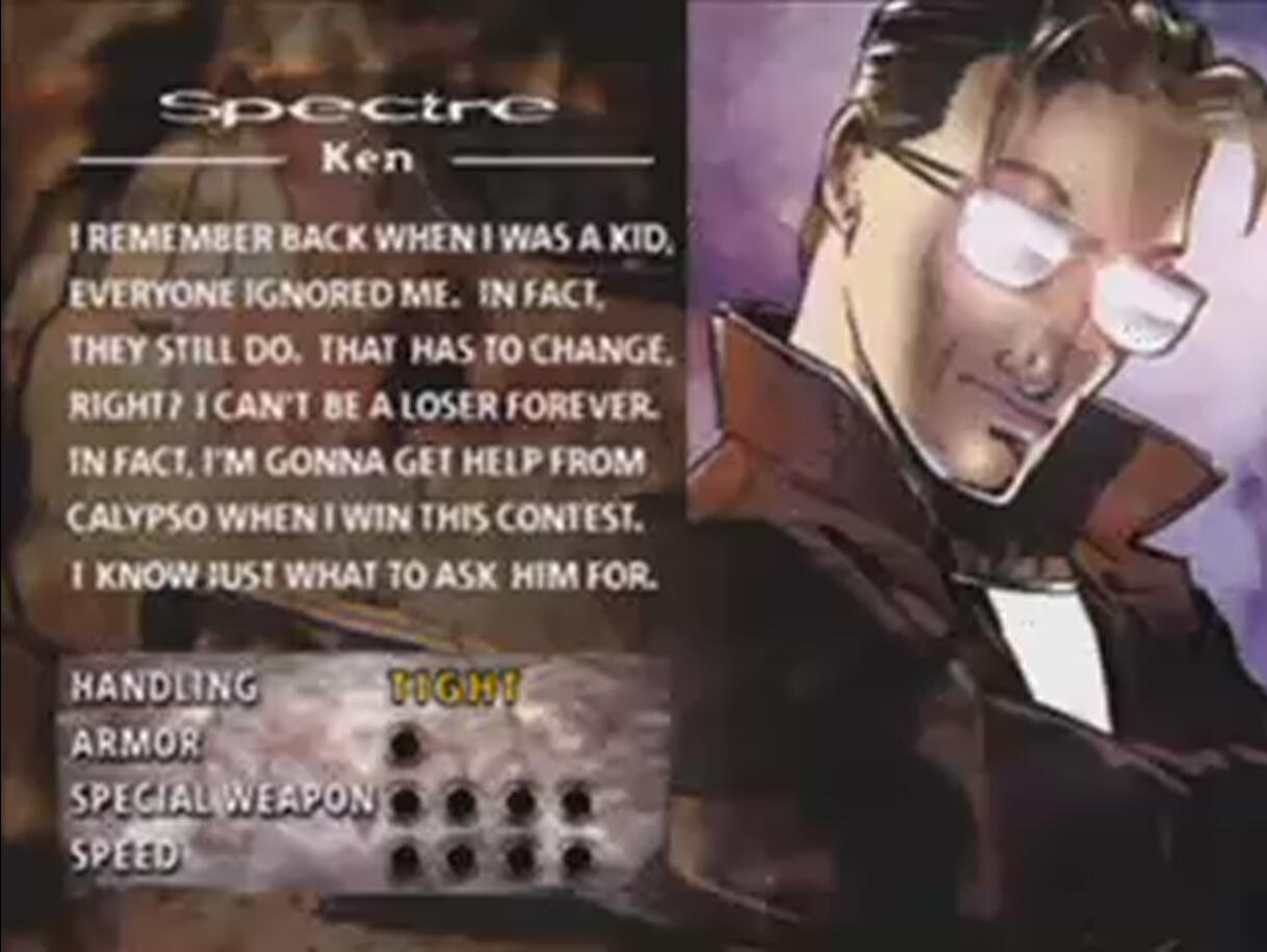 Mantan pengendara ente di twisted metal 2