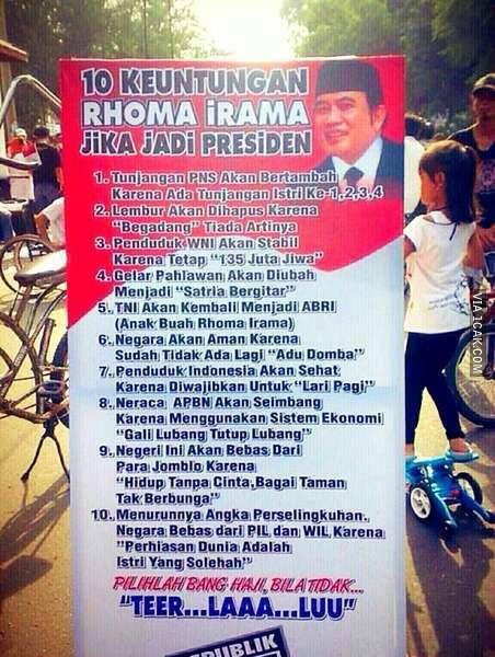 10 keuntungan rhoma irama jika jadi presiden