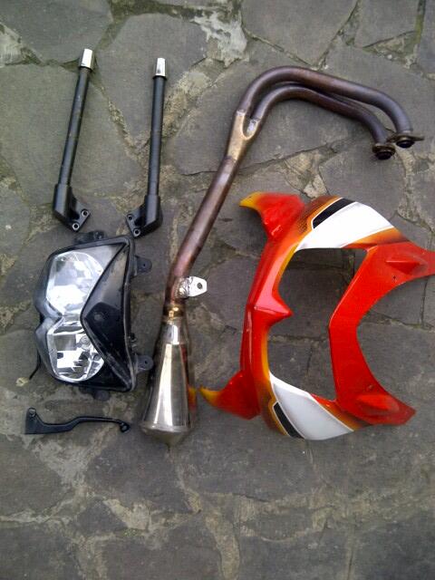 Part2 ori dan racing ex Ninja 250 Knalpot fairing reflektor stang handle baut spakbor