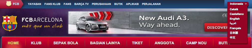 NEW - FC Barcelona dengan site Bahasa INDONESIA