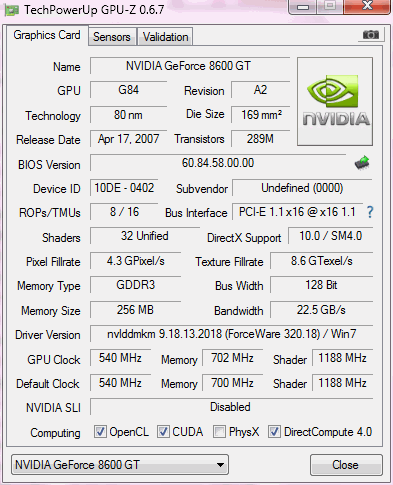 VGA PCIE NVIDIA DDR3 SILENCE COOLER