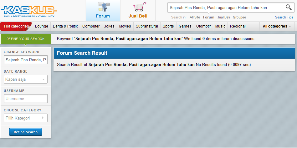 Sejarah Pos Ronda, Pasti agan-agan Belum Tahun kan
