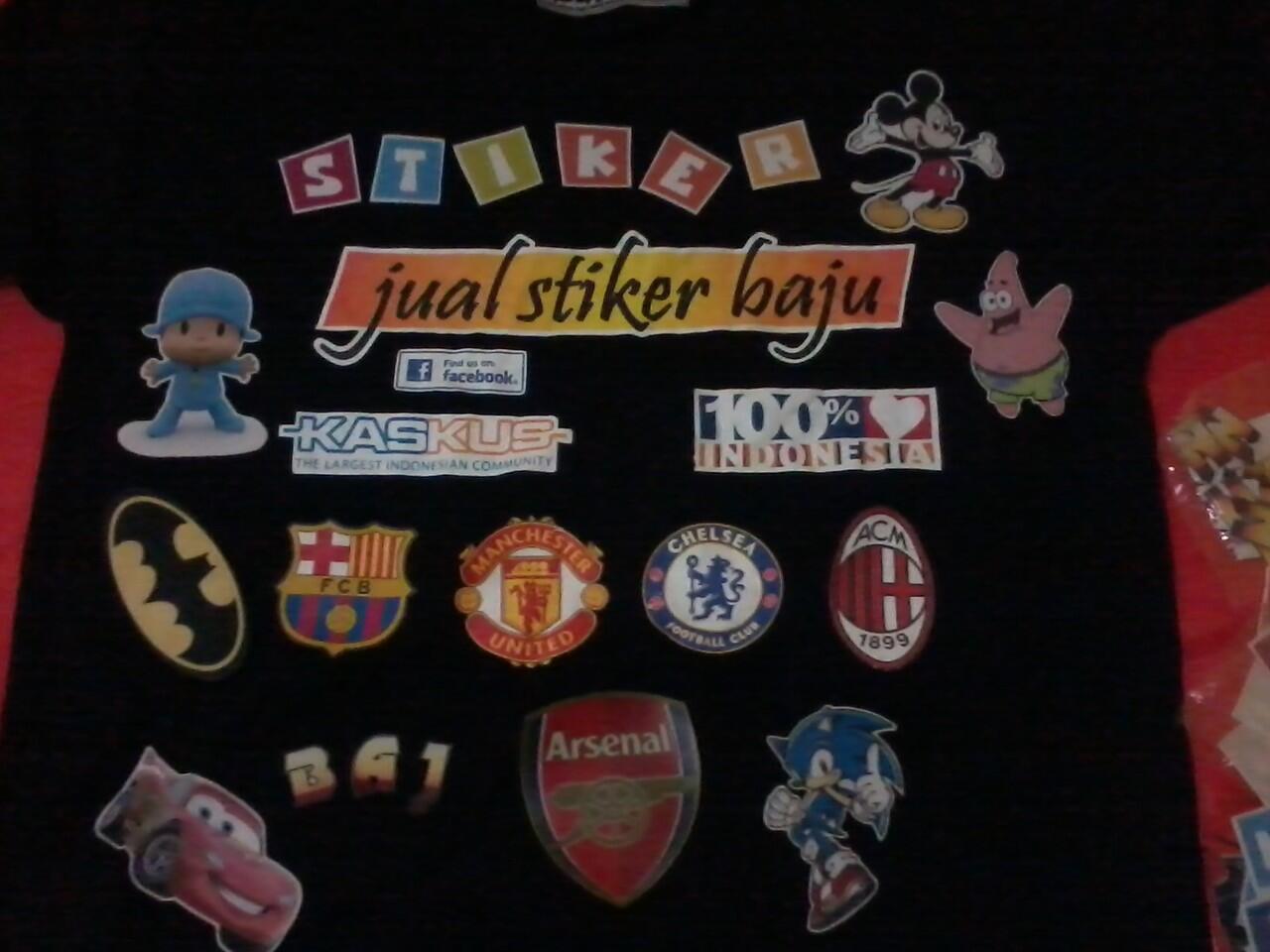 Terjual Stiker baju, stiker kain, stiker kaos, stiker topi 